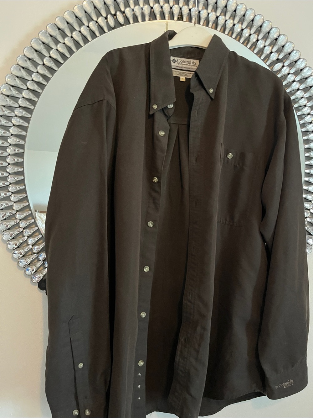 Columbia Men's Brown Button-Down Long Sleeve Shirt